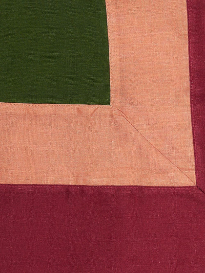 La Doublej Rainbow Linen Tablecloth In Green