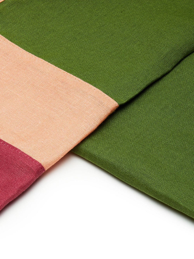Shop La Doublej Rainbow Linen Tablecloth In Green