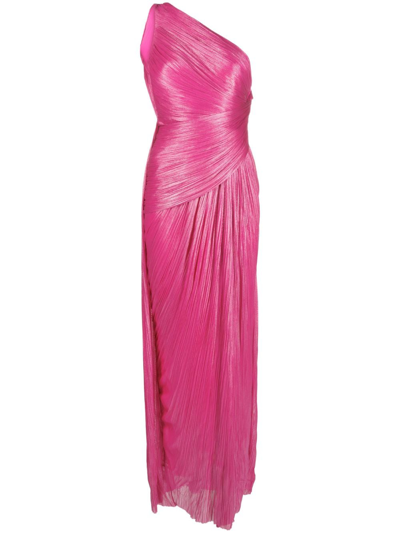 Shop Maria Lucia Hohan Esther One-shoulder Gown In Pink