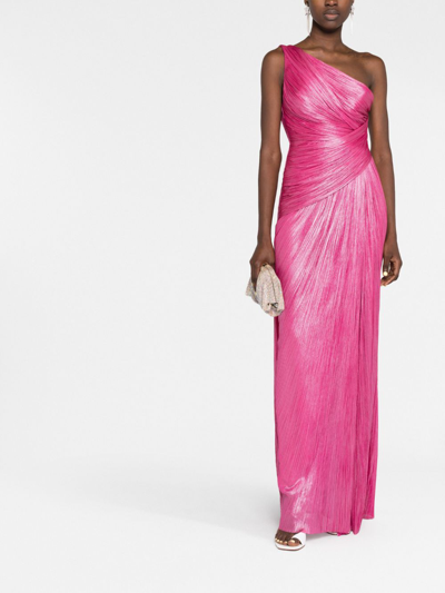 Shop Maria Lucia Hohan Esther One-shoulder Gown In Pink