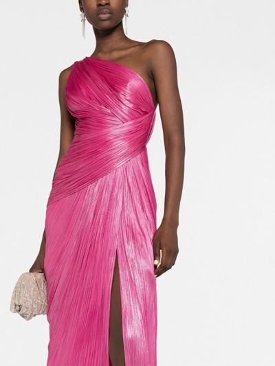 Shop Maria Lucia Hohan Esther One-shoulder Gown In Pink