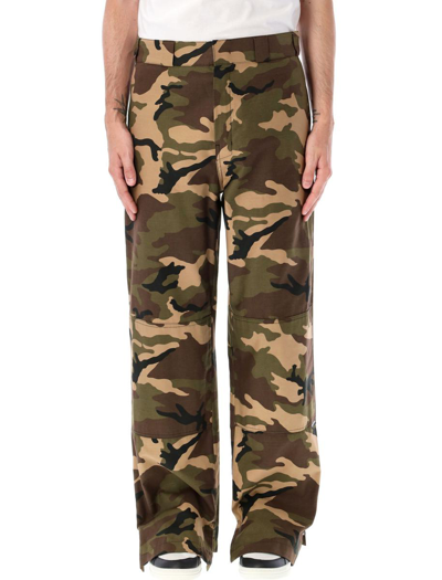 Shop Palm Angels Sartorial Waist Band Work Pant In Military Camo