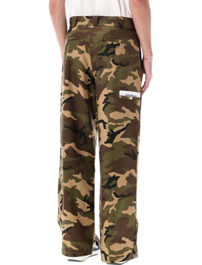 Shop Palm Angels Sartorial Waist Band Work Pant In Military Camo