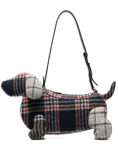 Shop Thom Browne Hector Check Dog Bag In Rwbwht