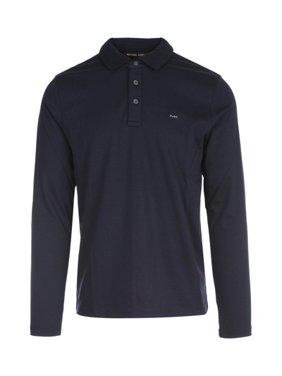 Shop Michael Kors Logo Embroidered Polo Shirt In Midnight