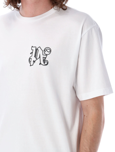 Shop Palm Angels Pa Monogram T-shirt In White