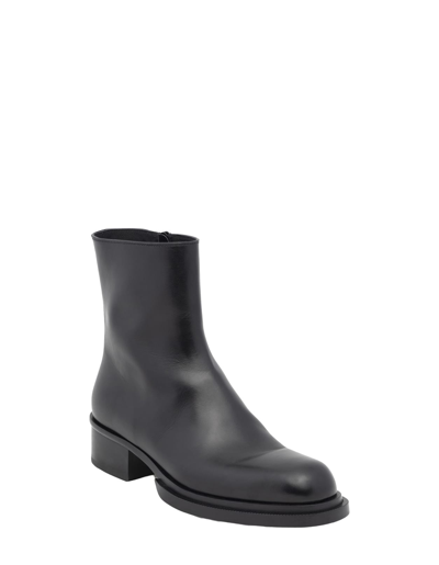 Shop Alexander Mcqueen Black Cuban Stack Ankle Boots In Nero