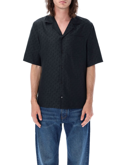 Shop Off-white Off Ao Jacq Silkcot Holiday Shirt In Black