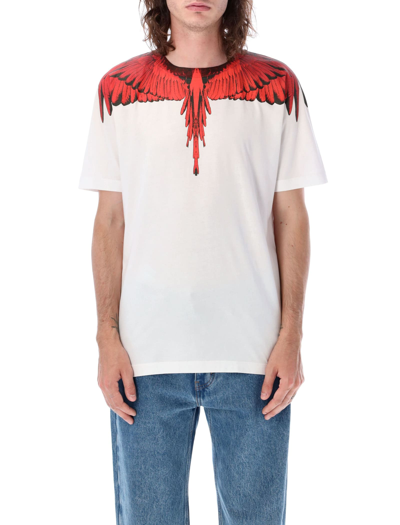Shop Marcelo Burlon County Of Milan Icon Wings T-shirt In White/red
