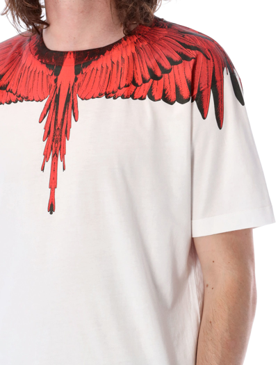 Shop Marcelo Burlon County Of Milan Icon Wings T-shirt In White/red