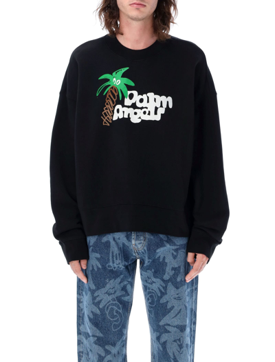 Shop Palm Angels Sketchy Classic Crewneck In Black White