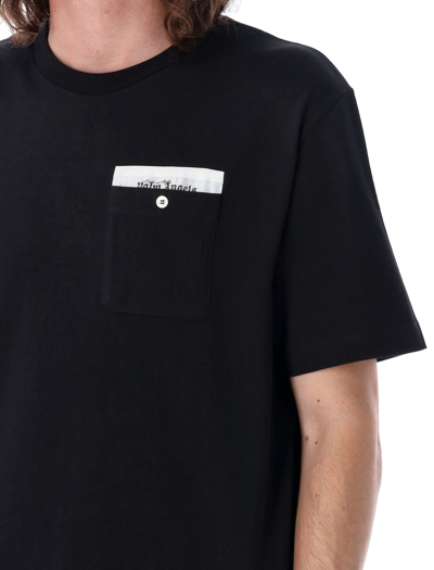 Shop Palm Angels Sartorial Tape Pocket T-shirt In Black/black