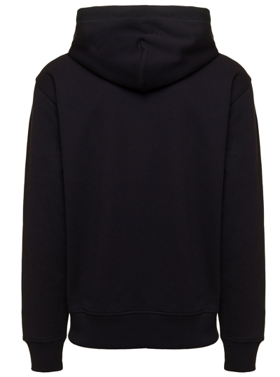 Shop Versace Jeans Couture Hoodie With Baroque Logo Print In Black Cotton Woman