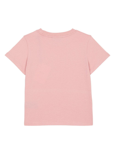 Shop Balmain Logo T-shirt In Pink
