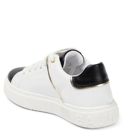Shop Balmain Sneakers With Logo In White