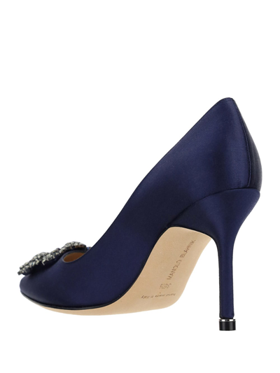 Shop Manolo Blahnik Hangisi Pumps In Blue