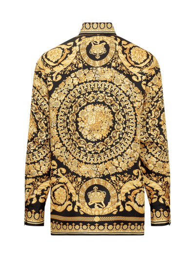 Shop Versace Baroque Shirt In Nero