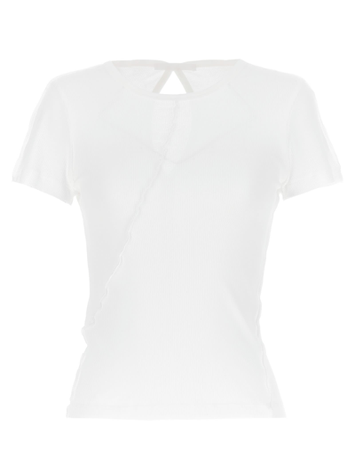 Shop Helmut Lang Cut-out Ribbed T-shirt In White
