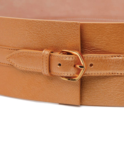 Shop Alaïa Neo Bustier Belt In Copper Leather In Marrone