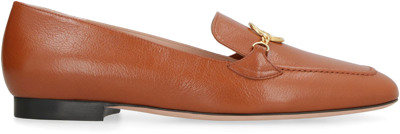 Shop Bally Obrien Leather Loafers In Brown