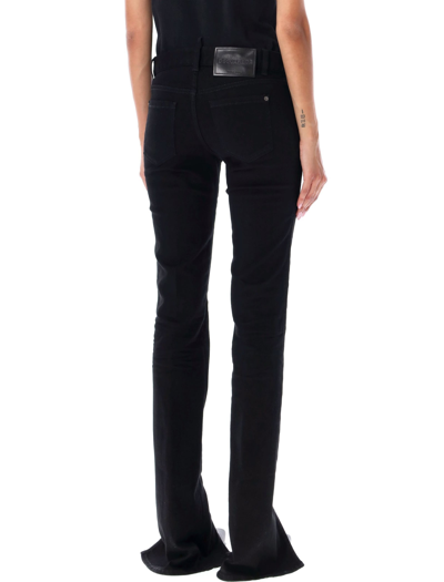 Dsquared2 Stretch Denim Jeans Trumpet With Ankle Slit 19cm In Black