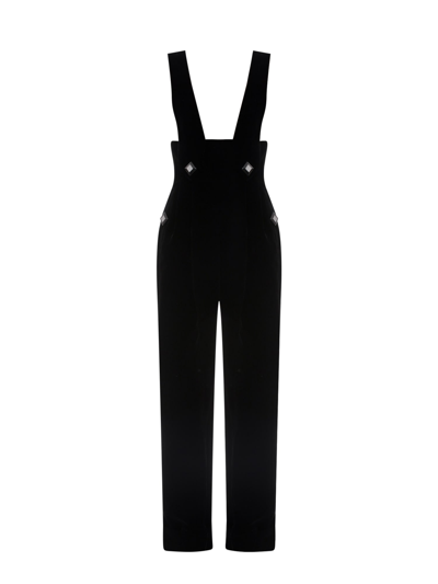 Gucci Silk Viscose Jumpsuit With Cuffs In Black