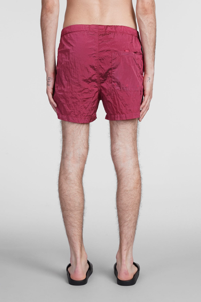 Shop Stone Island Beachwear In Bordeaux Polyamide