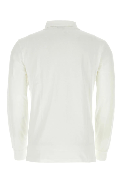 Shop Polo Ralph Lauren White Piquet Polo Shirt In Bianco