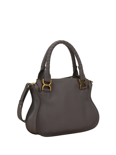 Shop Chloé Marcie Handbag In Cashmere Grey