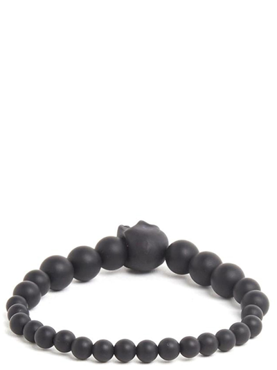 Shop Alexander Mcqueen Skull Bracelet In Black