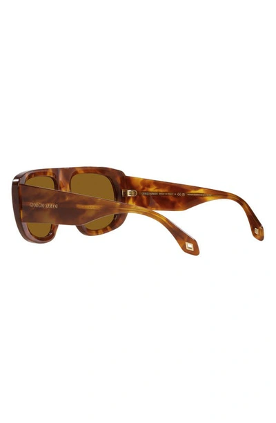 Shop Armani Exchange 56mm Pillow Sunglasses In Red Havana