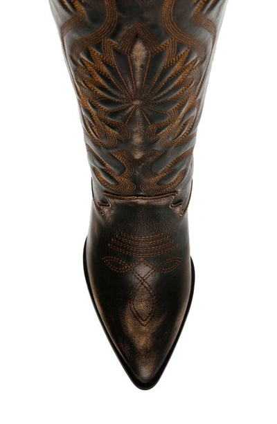 Shop Steve Madden Lashes Western Boot In Brown Distressed