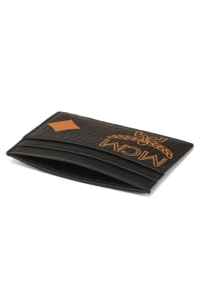Shop Mcm Mini Aren Visetos Coated Canvas Card Case In Black