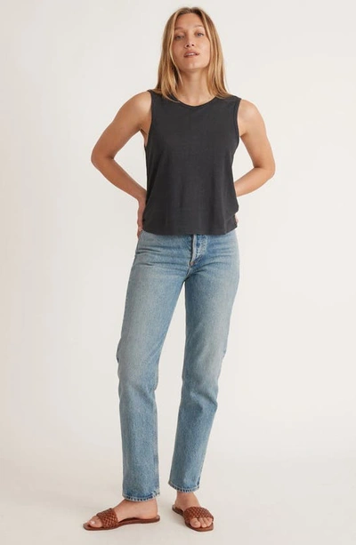 Marine Layer Crop Hemp & Cotton Tank In Faded Black