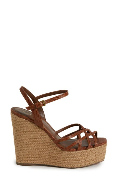 Shop Reiss Elle Espadrille Platform Wedge Sandal In Tan