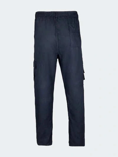 Shop Krisp Mens Multi Pocket Cargo Trousers In Blue