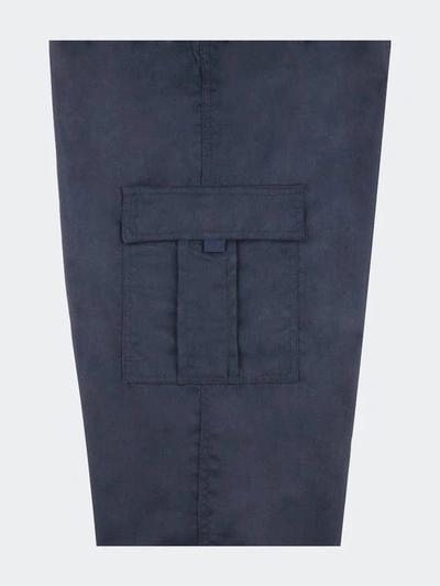 Shop Krisp Mens Multi Pocket Cargo Trousers In Blue