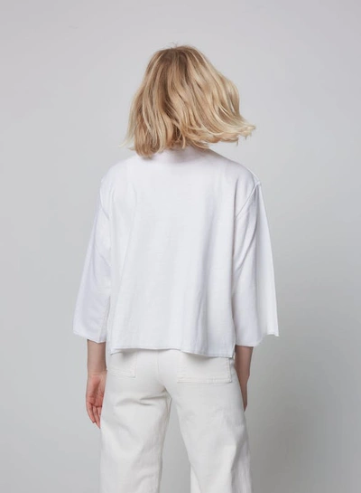 Shop Majestic Linen Open Cardigan Jacket In White