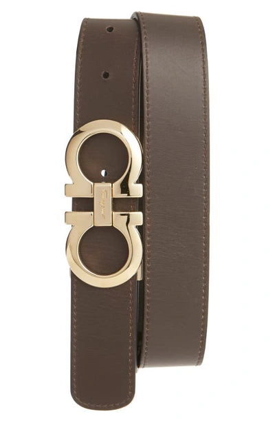 Shop Ferragamo Reversible Leather Belt In Nero