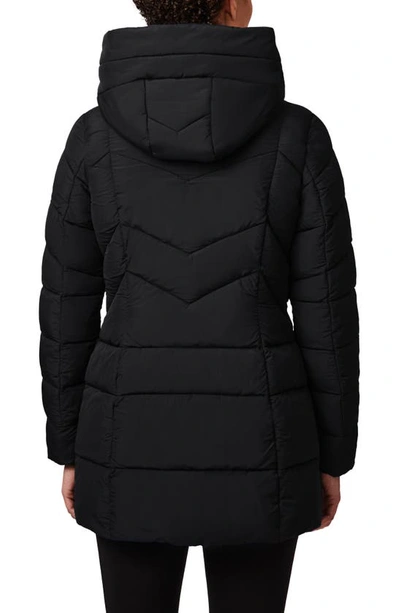 Shop Bernardo Hooded Water Resistant Puffer Jacket In Black