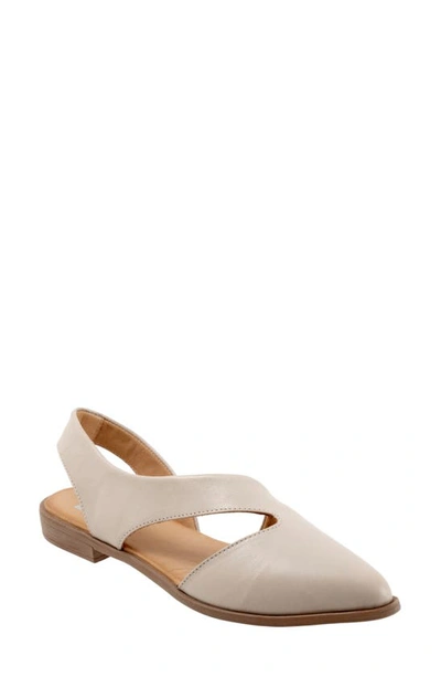 Shop Bueno Bianca Slingback Pointed Toe Flat In Light Grey