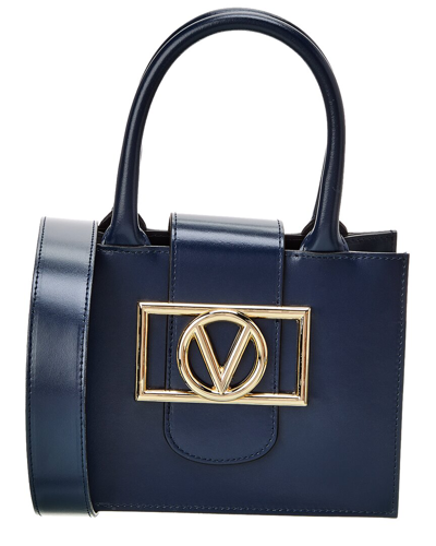 Valentino By Mario Valentino Aimee Super V Leather Tote In Blue | ModeSens
