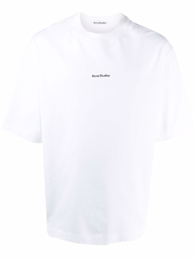 Shop Acne Studios Logo Organic Cotton T-shirt In White