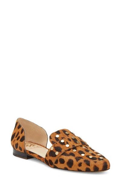 Shop Vince Camuto Wenerly Studded D'orsay Loafer In Bold Natural Calf Hair