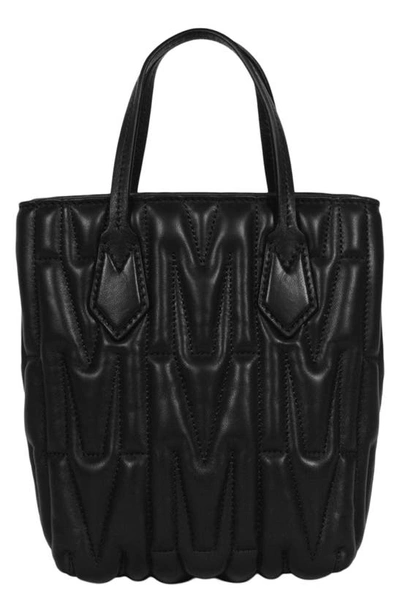 Shop Moschino Quilted Leather Satchel Bag In Black