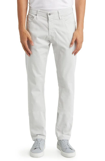Shop Ag Everett Sueded Stretch Sateen Straight Fit Pants In Silver Smoke