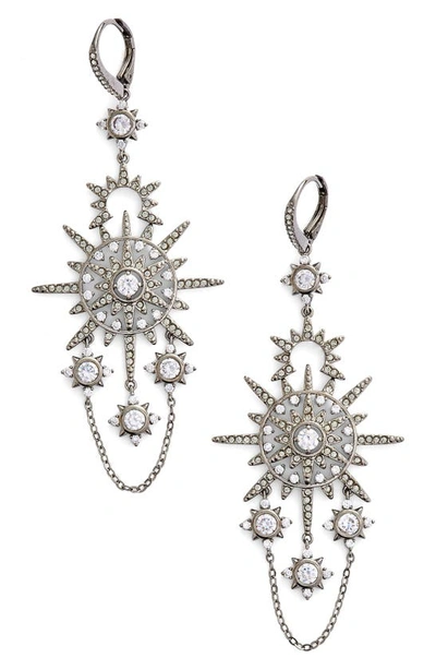 Nadri 'liberty' Cubic Zirconia Drop Earrings In Black Hemetite