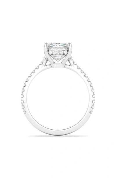Shop Hautecarat Emerald Cut Lab Created Diamond & Pavé 18k Gold Ring In 18k White Gold