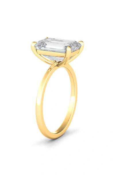 Shop Hautecarat Emerald Cut Lab Created Diamond Ring In 18k Yellow Gold