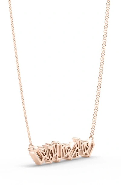 Hautecarat Baguette & Round Lab Created Diamond Pendant Necklace In 18k Rose Gold